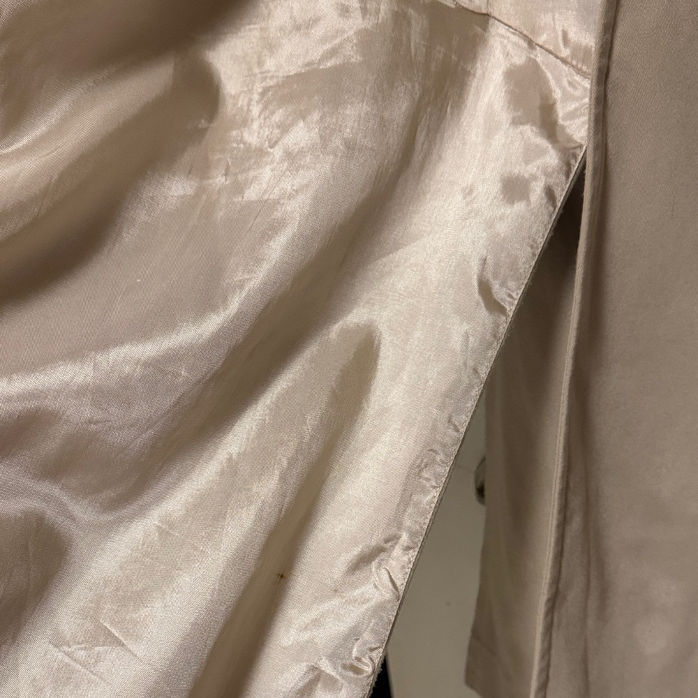 David Benjamin unique size 6 Women's Tan Long Coat with a sunflower & butterfly - Picture 8 of 12